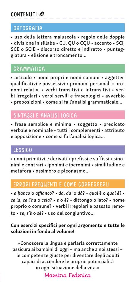 Non sbaglio più! Il libro che risolve gli errori di italiano più frequenti. Dalla scuola primaria in poi - Maestra Federica - 4